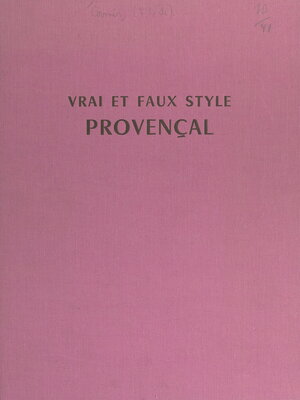 cover image of Vrai et faux style provençal